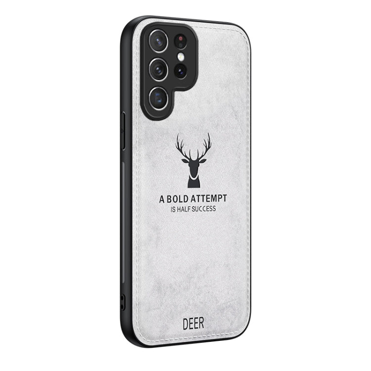 Deer Head Cloth Skin All-inclusive Phone Case, For Samsung Galaxy S25 Edge 5G, For Samsung Galaxy A56 5G, For Samsung Galaxy A26 5G, For Samsung Galaxy A36, For Samsung Galaxy S25 5G, For Samsung Galaxy S25+ 5G, For Samsung Galaxy S25 Ultra 5G���������...