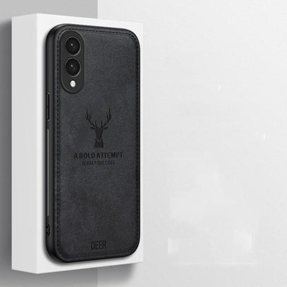 Deer Head Cloth Skin All-inclusive Phone Case, For Samsung Galaxy S25 Edge 5G, For Samsung Galaxy A56 5G, For Samsung Galaxy A26 5G, For Samsung Galaxy A36, For Samsung Galaxy S25 5G, For Samsung Galaxy S25+ 5G, For Samsung Galaxy S25 Ultra 5G���������...