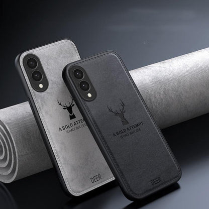 Deer Head Cloth Skin All-inclusive Phone Case, For Samsung Galaxy S25 Edge 5G, For Samsung Galaxy A56 5G, For Samsung Galaxy A26 5G, For Samsung Galaxy A36, For Samsung Galaxy S25 5G, For Samsung Galaxy S25+ 5G, For Samsung Galaxy S25 Ultra 5G���������...