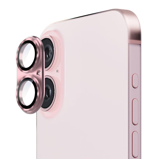 ENKAY Aluminium Alloy Tempered Glass Lens Cover Film, For iPhone 16 / 16 Plus