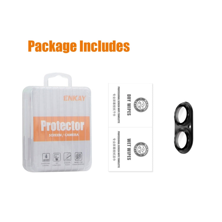 ENKAY Aluminium Alloy Tempered Glass Lens Cover Film, For iPhone 16 / 16 Plus