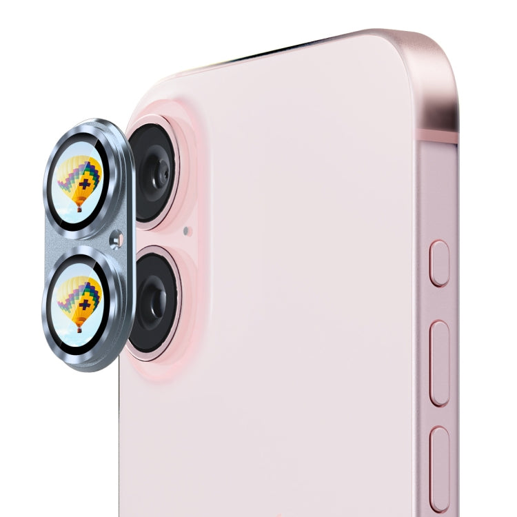 ENKAY Anti-reflection Camera Lens Aluminium Alloy Tempered Glass Film, For iPhone 16 / 16 Plus