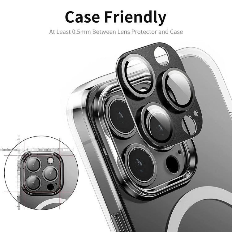 ENKAY Anti-reflection Camera Lens Aluminium Alloy Tempered Glass Film, For iPhone 16 / 16 Plus