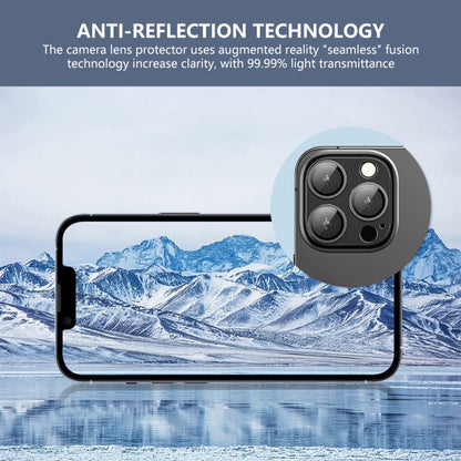 ENKAY Anti-reflection Camera Lens Aluminium Alloy Tempered Glass Film, For iPhone 16 / 16 Plus