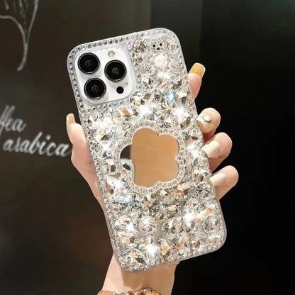 Mirror Handmade Bling Rhinestone PC Phone Case, For iPhone 15 Pro, For iPhone 15 Plus, For iPhone 15, For iPhone 14 Plus, For iPhone 14, For iPhone 14 Pro