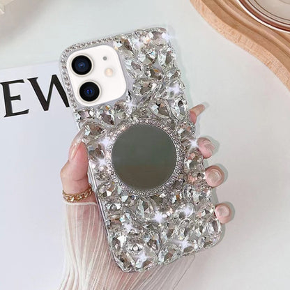 Mirror Handmade Bling Rhinestone PC Phone Case, For iPhone 12 Pro Max, For iPhone 12 Pro, For iPhone 12 mini, For iPhone 11 Pro Max, For iPhone 11, For iPhone 11 Pro