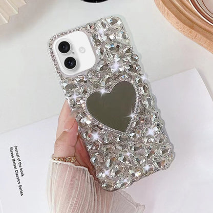Mirror Handmade Bling Rhinestone PC Phone Case, For iPhone 17e / 16e, For iPhone 16 Pro Max, For iPhone 16 Pro, For iPhone 16 Plus, For iPhone 16, For iPhone 15 Pro Max