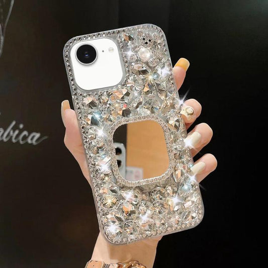 Mirror Handmade Bling Rhinestone PC Phone Case, For iPhone 17e / 16e, For iPhone 16 Pro Max, For iPhone 16 Pro, For iPhone 16 Plus, For iPhone 16, For iPhone 15 Pro Max
