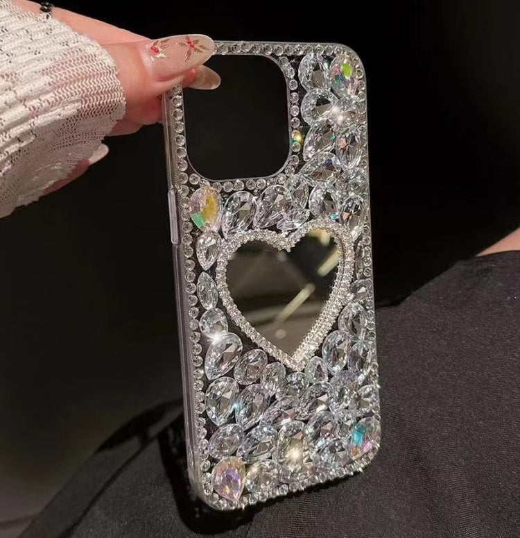 Mirror Handmade Bling Rhinestone PC Phone Case, For iPhone 15 Pro, For iPhone 15 Plus, For iPhone 15, For iPhone 14 Plus, For iPhone 14, For iPhone 14 Pro