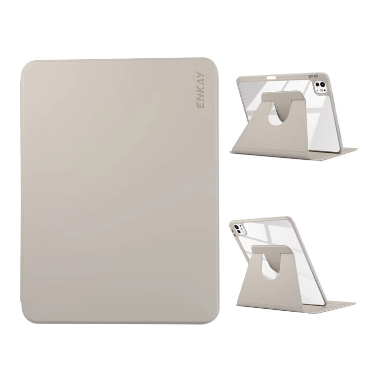 ENKAY 360 Rotation PMMA Leather Smart Tablet Case with Pen Slot