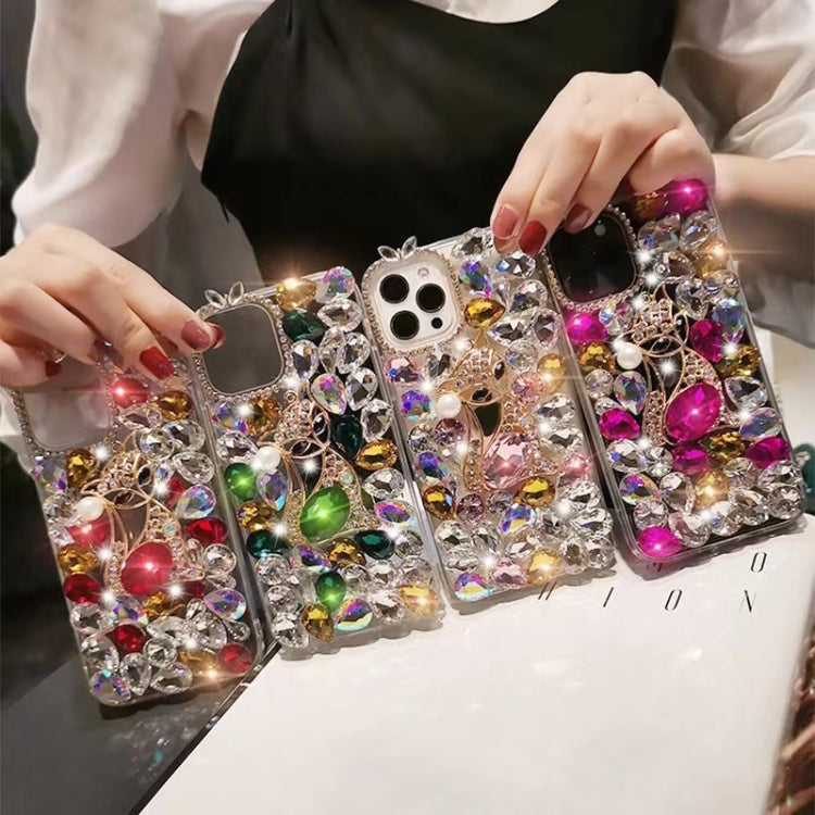 Handmade Bling Rhinestone Gemstone Fox PC Phone Case, For iPhone 17e / 16e, For iPhone 16 Pro Max, For iPhone 16 Pro, For iPhone 16 Plus, For iPhone 16, For iPhone 15 Pro Max