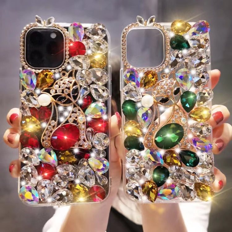 Handmade Bling Rhinestone Gemstone Fox PC Phone Case, For iPhone 17e / 16e, For iPhone 16 Pro Max, For iPhone 16 Pro, For iPhone 16 Plus, For iPhone 16, For iPhone 15 Pro Max