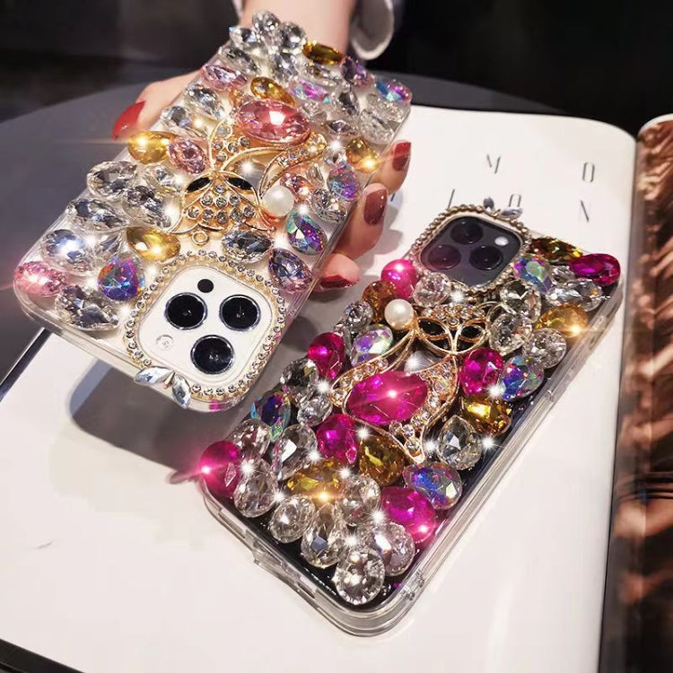 Handmade Bling Rhinestone Gemstone Fox PC Phone Case, For iPhone 17e / 16e, For iPhone 16 Pro Max, For iPhone 16 Pro, For iPhone 16 Plus, For iPhone 16, For iPhone 15 Pro Max
