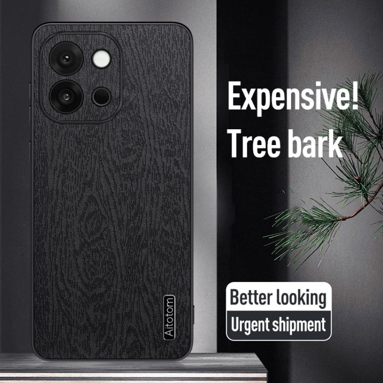 Tree Bark Leather Shockproof Phone Case, For OnePlus 13T, For OnePlus 13, For OnePlus Ace 3 Pro