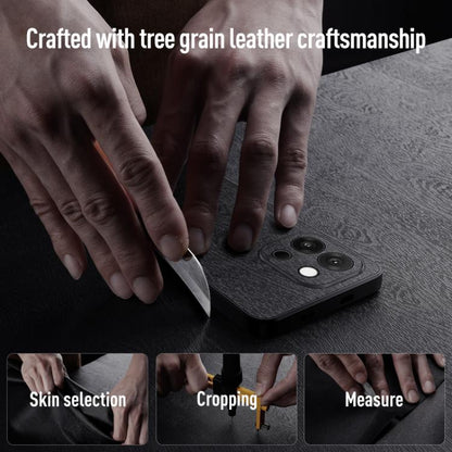 Tree Bark Leather Shockproof Phone Case, For OnePlus 13T, For OnePlus 13, For OnePlus Ace 3 Pro