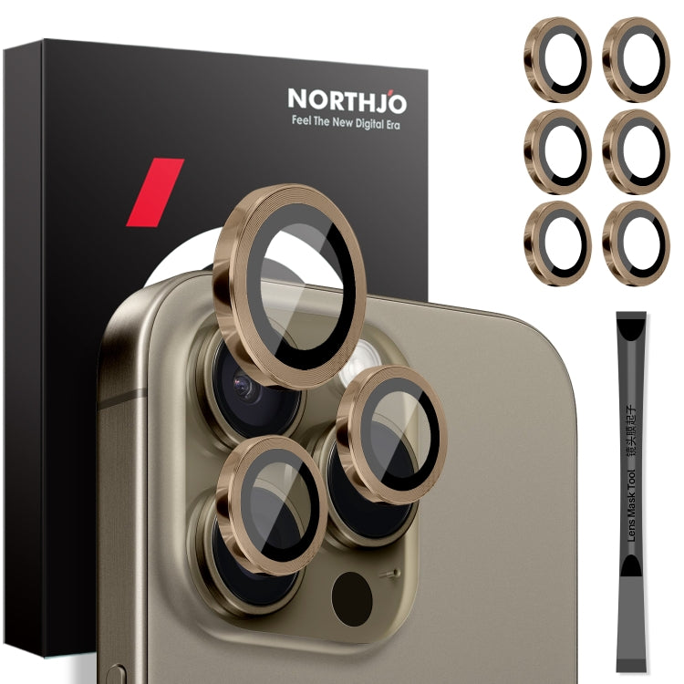 NORTHJO 2 Sets 6pcs Camera Lens Protector Cover Metal Ring Film, For iPhone 16 Pro / Pro Max