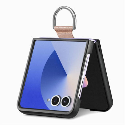 Litchi Texture Leather Ring Phone Case, For Samsung Galaxy Z Flip7 5G, For Samsung Galaxy Z Flip6 / Flip7 FE