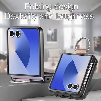 Litchi Texture Leather Ring Phone Case, For Samsung Galaxy Z Flip7 5G, For Samsung Galaxy Z Flip6 / Flip7 FE
