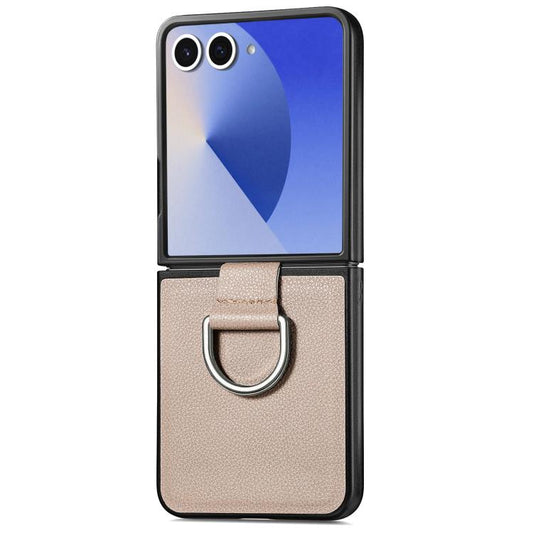 Litchi Texture Leather Ring Phone Case, For Galaxy Z Flip8 5G, For Galaxy Z Flip7 5G, For Galaxy Z Flip6 5G