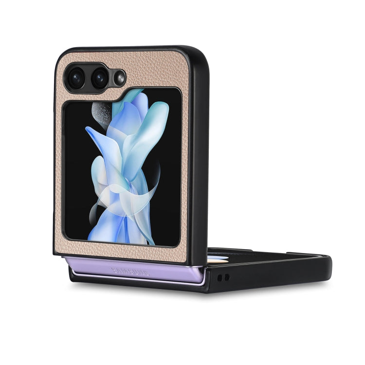 Litchi Texture Leather Fold Phone Case, For Samsung Galaxy Z Flip6 / Flip7 FE