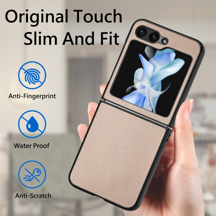 Litchi Texture Leather Fold Phone Case, For Samsung Galaxy Z Flip6 / Flip7 FE