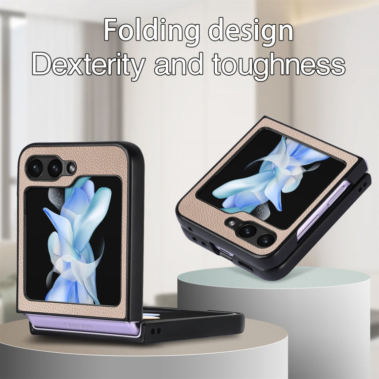 Litchi Texture Leather Fold Phone Case, For Samsung Galaxy Z Flip6 / Flip7 FE