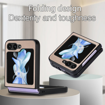 Litchi Texture Leather Fold Phone Case, For Samsung Galaxy Z Flip6 / Flip7 FE
