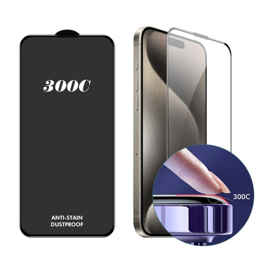 ENKAY 300C Super Large Arc Full Coverage High Aluminum-silicon Tempered Glass Film, For iPhone 16 Pro Max, For iPhone 16 Pro, For iPhone 15 Pro Max, For iPhone 15 Pro, For iPhone 14 Pro, For iPhone 14 Pro Max, For iPhone 12 Pro Max