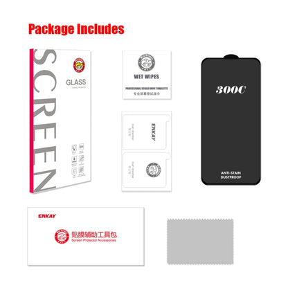 ENKAY 300C Super Large Arc Full Coverage High Aluminum-silicon Tempered Glass Film, For iPhone 16 Pro Max, For iPhone 16 Pro, For iPhone 15 Pro Max, For iPhone 15 Pro, For iPhone 14 Pro, For iPhone 14 Pro Max, For iPhone 12 Pro Max���������������������...