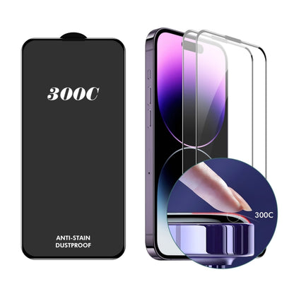 2pcs ENKAY 300C Super Large Arc Full Coverage High Aluminum-silicon Tempered Glass Film, For iPhone 16 Pro Max, For iPhone 16 Pro, For iPhone 15 Pro Max, For iPhone 15 Pro, For iPhone 14 Pro, For iPhone 14 Pro Max, For iPhone 12 Pro Max����������������...