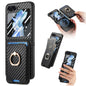 Carbon Fiber Ring Card Bag Magsafe Phone Case, For Samsung Galaxy Z Flip6 / Flip7 FE, For Samsung Galaxy Z Fold6