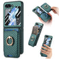 Carbon Fiber Ring Card Bag Magsafe Phone Case, For Samsung Galaxy Z Flip6 / Flip7 FE, For Samsung Galaxy Z Fold6