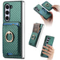 Carbon Fiber Ring Card Bag Magsafe Phone Case, For Samsung Galaxy Z Flip6 / Flip7 FE, For Samsung Galaxy Z Fold6