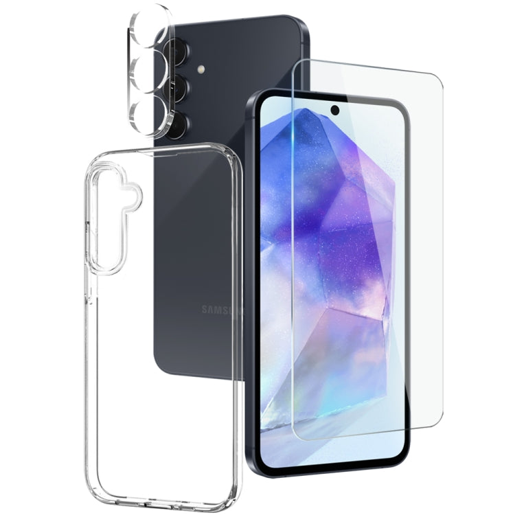 NORTHJO 3 in 1 TPU Phone Case with Screen Protector and Lens Film, For Samsung Galaxy S25 FE 5G, For Samsung Galaxy A16 5G, For Samsung Galaxy A06 4G, For Samsung Galaxy S24 FE 5G, For Samsung Galaxy A55 5G, For Samsung Galaxy A35 5G                   ...