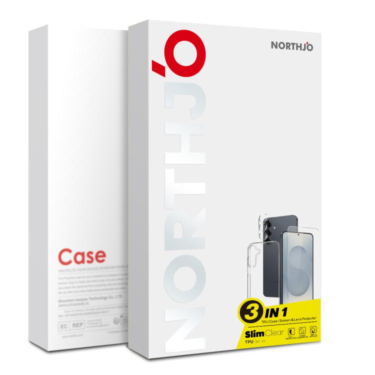 NORTHJO 3 in 1 TPU Phone Case with Screen Protector and Lens Film