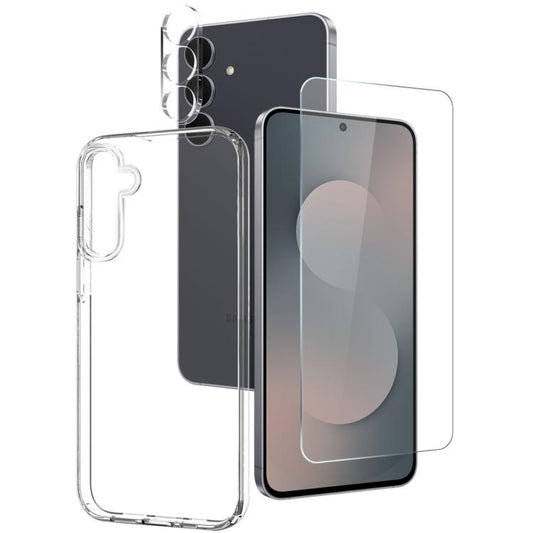NORTHJO 3 in 1 TPU Phone Case with Screen Protector and Lens Film, For Samsung Galaxy S25 FE 5G, For Samsung Galaxy A16 5G, For Samsung Galaxy A06 4G, For Samsung Galaxy S24 FE 5G, For Samsung Galaxy A55 5G, For Samsung Galaxy A35 5G