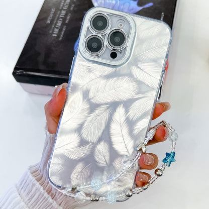 Plating Glitter Texture Chain Wristband TPU Phone Case with Lens Film, For iPhone 16 Pro Max