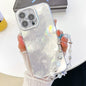 Plating Glitter Texture Chain Wristband TPU Phone Case with Lens Film, For iPhone 16 Pro Max