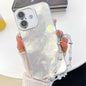 Plating Glitter Texture Chain Wristband TPU Phone Case with Lens Film, For iPhone 16 Plus