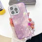 Plating Glitter Texture Chain Wristband TPU Phone Case with Lens Film, For iPhone 14 Pro Max