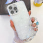 Plating Glitter Texture Chain Wristband TPU Phone Case with Lens Film, For iPhone 13 Pro Max