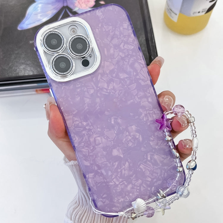 Plating Glitter Texture Chain Wristband TPU Phone Case with Lens Film, For iPhone 13 Pro Max