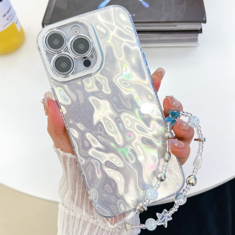 Plating Glitter Texture Chain Wristband TPU Phone Case with Lens Film, For iPhone 13 Pro Max