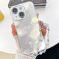 Plating Glitter Texture Chain Wristband TPU Phone Case with Lens Film, For iPhone 13