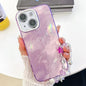Plating Glitter Texture Chain Wristband TPU Phone Case with Lens Film, For iPhone 13