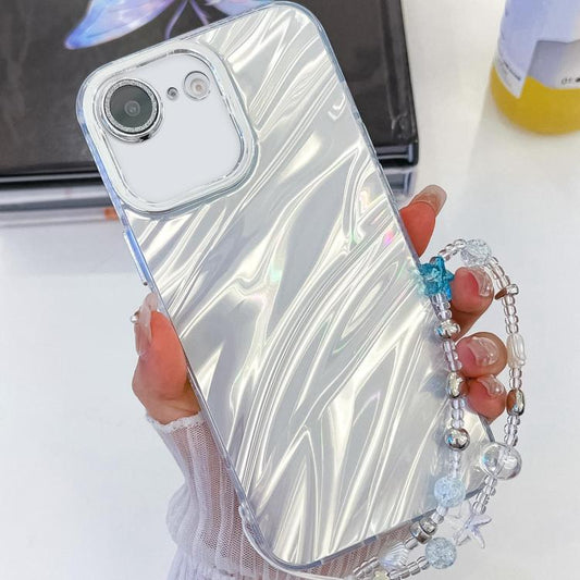 Plating Glitter Texture Chain Wristband TPU Phone Case with Lens Film, For iPhone 17e / 16e