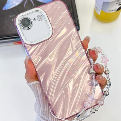 Plating Glitter Texture Chain Wristband TPU Phone Case with Lens Film, For iPhone 17e / 16e