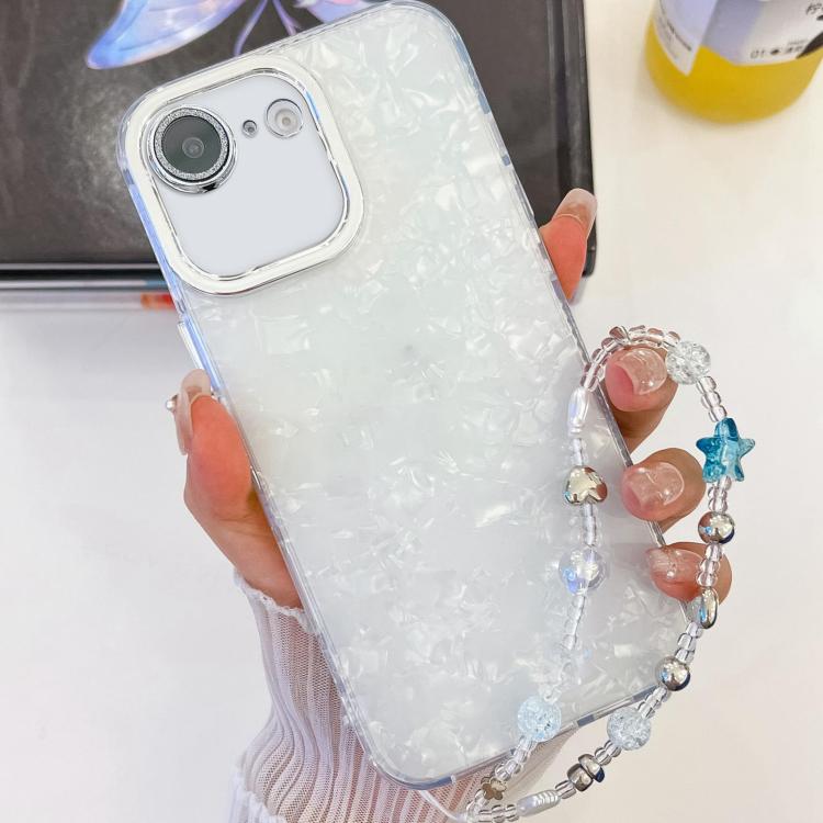 Plating Glitter Texture Chain Wristband TPU Phone Case with Lens Film, For iPhone 17e / 16e