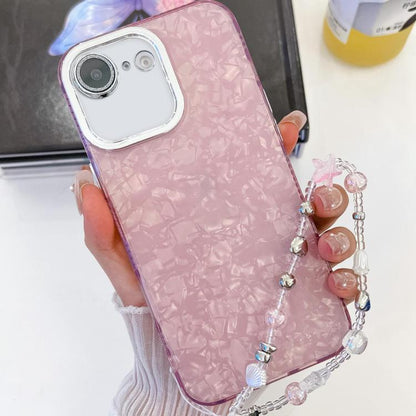 Plating Glitter Texture Chain Wristband TPU Phone Case with Lens Film, For iPhone 17e / 16e