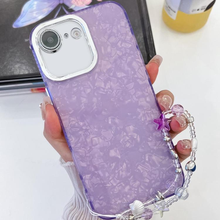 Plating Glitter Texture Chain Wristband TPU Phone Case with Lens Film, For iPhone 17e / 16e